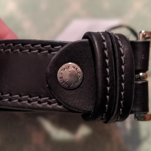 Arturo Vannini leather belt size XXL Black with grey stiching. - Picture 3 of 3